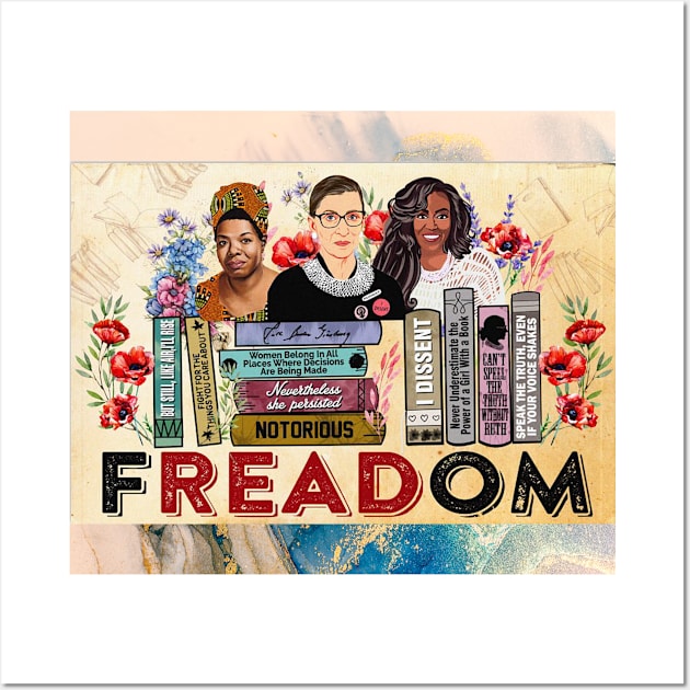 Freadom Banned Books Week Librarian Wall Art by trendst